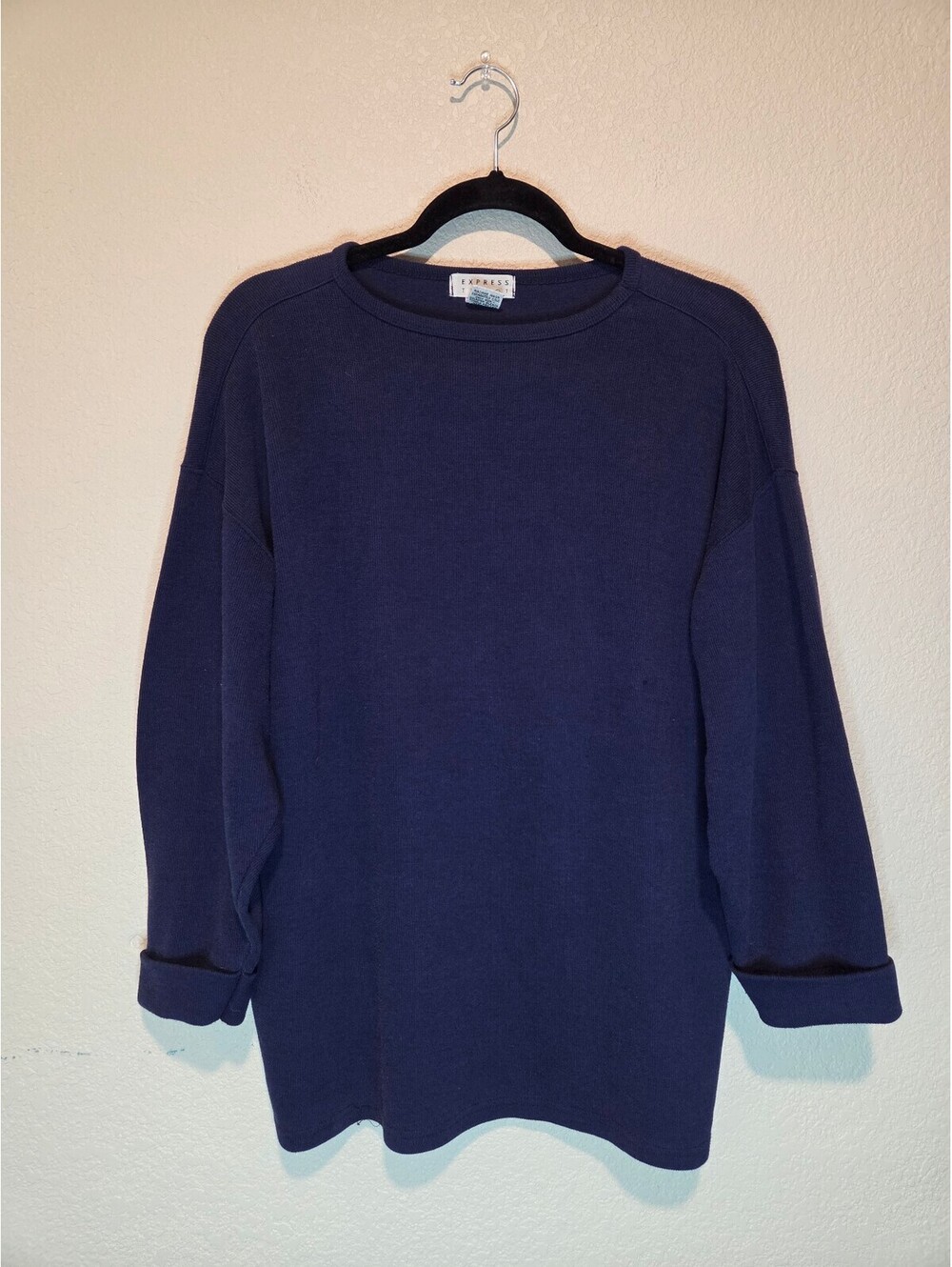 Express Tricot Navy Blue Long Sleeve Sweater XS